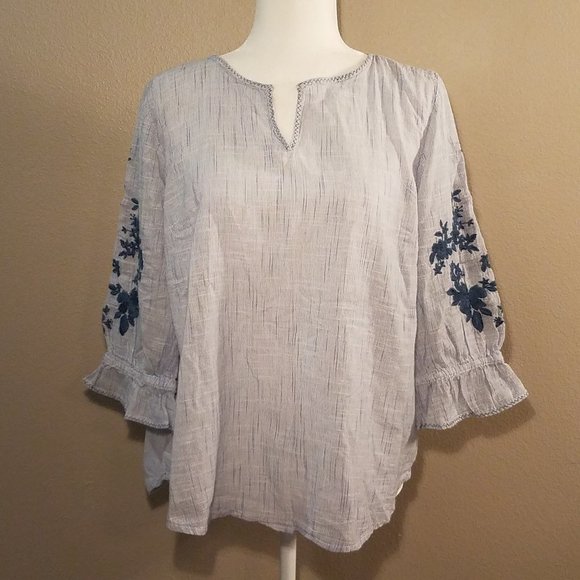Liz Claiborne Tops - Liz Claiborne Petite Cotton 3/4 Sleeve Blouse XL